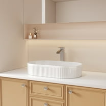 Bothwa Home Modern Bathroom Vessel Sink – Stylish Above-Counter White Porcelain Sink, Durable Ceramic, Easy Top-Mount Installation