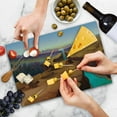 thumbnail image 4 of Southwestern Cutting Board, Cartoon Canyon Landscape with Distant Forest Tree Silhouettes National Park, Decorative Tempered Glass Cutting and Serving Board, Large Size, Multicolor, by Ambesonne, 4 of 5