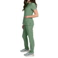 thumbnail image 2 of Medgear Celeste Women's Stretch Scrubs Set with Cross Over Neckline Top and Slim Leg Pants, 2 of 4