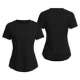 thumbnail image 3 of ZQUUVOU Women's Sun Shirts Short Sleeve Ice Silk Sun Protection Top Solid Crewneck Cooling Breathable Lightweight Shirts Black, 3 of 7