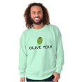 thumbnail image 4 of Olive You Love Pun Matching Couples Sweatshirt for Men or Women Brisco Brands 2X, 4 of 7
