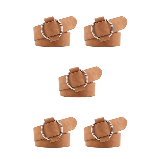 sweethay Cinturón de hebilla redonda de metal sin agujas para mujer de alta , cinturón informal salvaje para mujer sin hebillas, cinturón de Type4 NO4