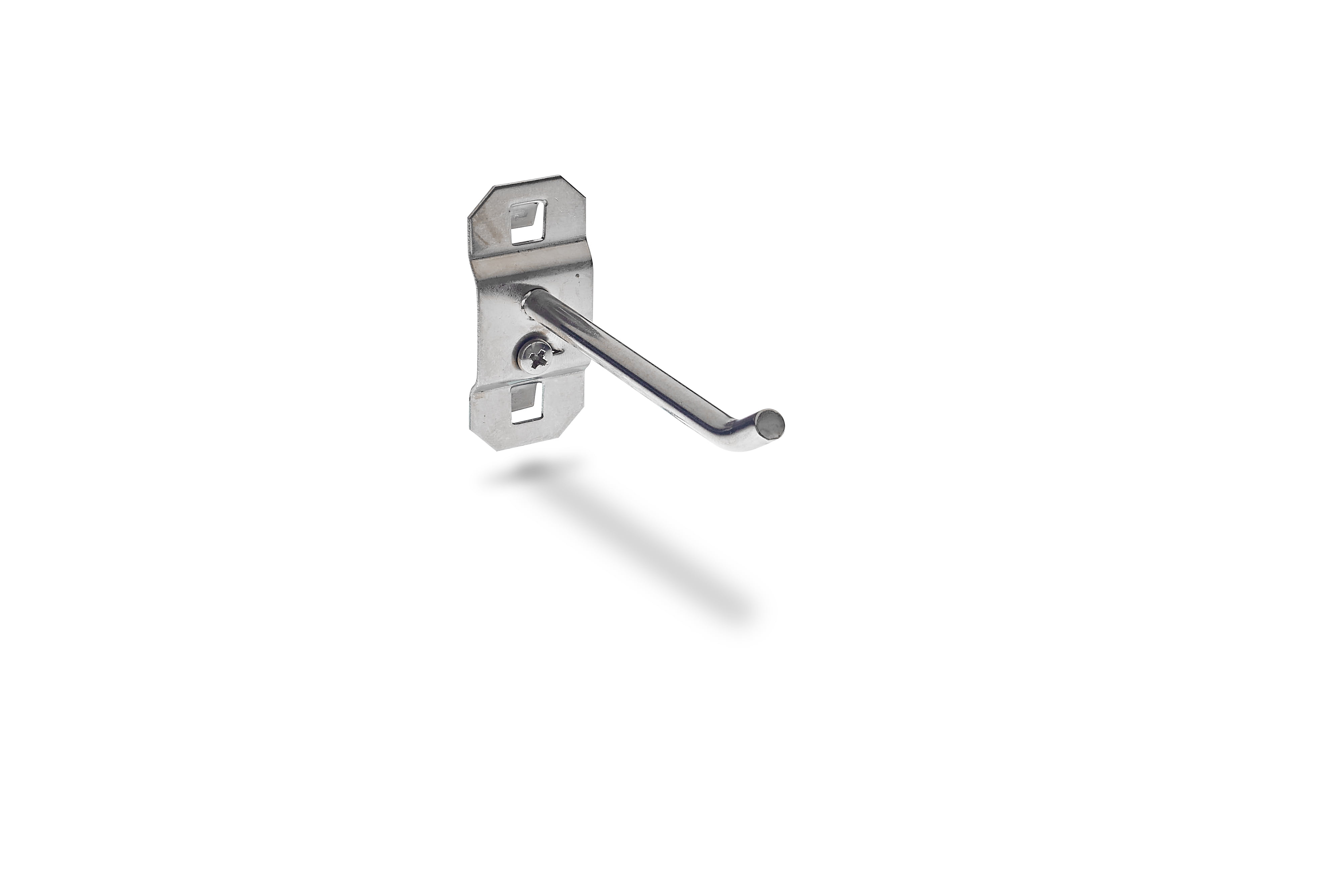 Triton Products® Stainless Steel LocHook 3' Single Rod 30-Degree Bend 1/4'D Stainless Steel Pegboard Hook for Stainless Steel LocBoard, 3pk