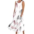 thumbnail image 2 of FcBaudy Robe Sans Manches à Col Rond, Robes d'Été pour Femmes, Robes Sans Manches Imprimées avec Poches pour Femmes, 2 of 5