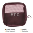 thumbnail image 3 of Uxcell 4.3"x4.3"x0.8" Travel Mesh Toiletry Bag Makeup Cosmetic Bag Zipper Pouch Dark Red, 3 of 4