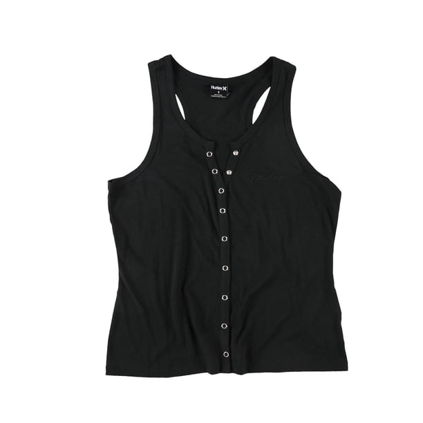 Hurley Womens Snap Front Racerback Tank Top blk XS