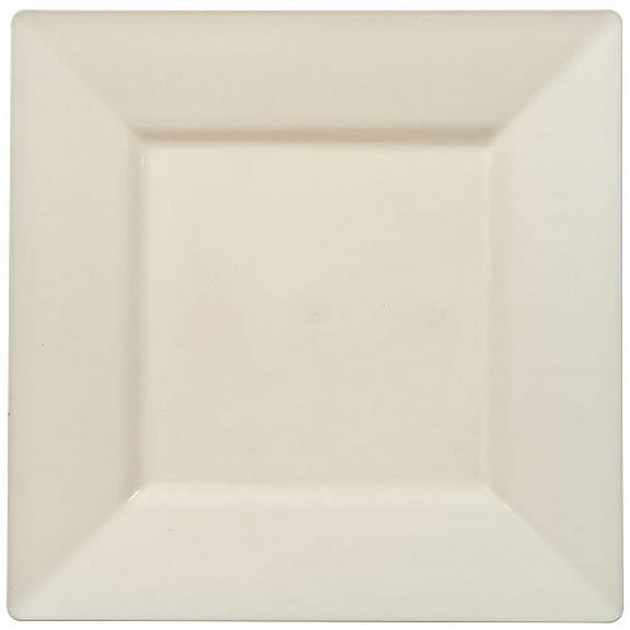 Ivory  10.75" Square Plastic Banquet Dinner Party Plates 10ct.
