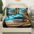 thumbnail image 3 of Coastal Beach Twin Bed&nbsp;Sheets Set,Hawaiian Tropical Palm Tree Bedding Set Adults Bedroom Decor,Summer Ocean Sea Theme Sheets Vintage Bus Fitted Sheet Set 3Pcs, 3 of 6