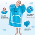 thumbnail image 3 of Sudadera con capucha IFNOW para niños, gran tamaño, bolsillos con capucha, verde azulado, 3 of 9