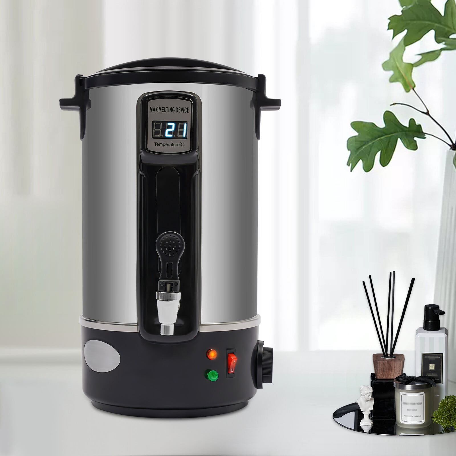 Miumaeov 8L/8.45qt Wax Melter DIY Candle Making Kit Stainless Steel Wax Melting Pot LED Display