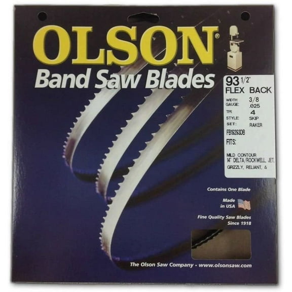 Olson 19293 Band Saw Blade 93-1/2" Long x 3/8" Wide .025" Thick 4 TPI