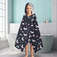 thumbnail image 6 of Blue Cartoon Unicorn Moon Cloud Rainbow Planet Pattern Hooded Bath Towel，60"x35" for Ages 3 To 12 Kids, Quick Dry Lightweight Soft Microfiber Hood Beach Towel Cover Up for Kids, 6 of 7