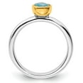thumbnail image 3 of Auriga 925 Sterling Silver w/Gold-plated Blue Topaz Ring for Women Size- 6, 3 of 6