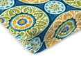 thumbnail image 4 of Jordan Manufacturing 17" x 19" Tabea Sunblue Multicolor Medallion Rectangular Outdoor Chair Pad Seat Cushion with Ties (2 Pack), 4 of 11