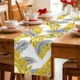 thumbnail image 5 of Yellow Leaves Table Runner 72 Inches, Willow Leaf Country Botanical Branches Bed Runner Dresser Scarves Tabletop for Indoor Outdoor Parties/Ceremony/Banquet, 14" x 72", 5 of 9