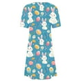 thumbnail image 4 of Nuoqisi Easter Dresses for Womens Summer Elegant Midi Dresses Short Sleeve Round Neck Loose Fitted A-Line Dress 2026, 4 of 5