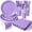 Lavender Purple, variant on 175 Pcs Yellow Disposable Paper Plates and Napkins Set for 25, 9" Dinner Plates & 7" Dessert Plates, Tableware for Birthday, Baby Shower, Picnic, Party