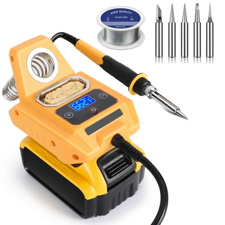 

Cordless Soldering Station for Dewalt 20V Max Battery - Electric Digital LCD Display Soldering Iron Station Fast Heating Up Soldering Station for DIY Appliance Repair(Battery Not Included)