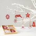thumbnail image 3 of 12pcs/box Christmas Snowflake Reindeer Wooden Decorations Pendants Tree Hanging Ornaments for Home Kids Gift Noel Navidad Decor, 3 of 5