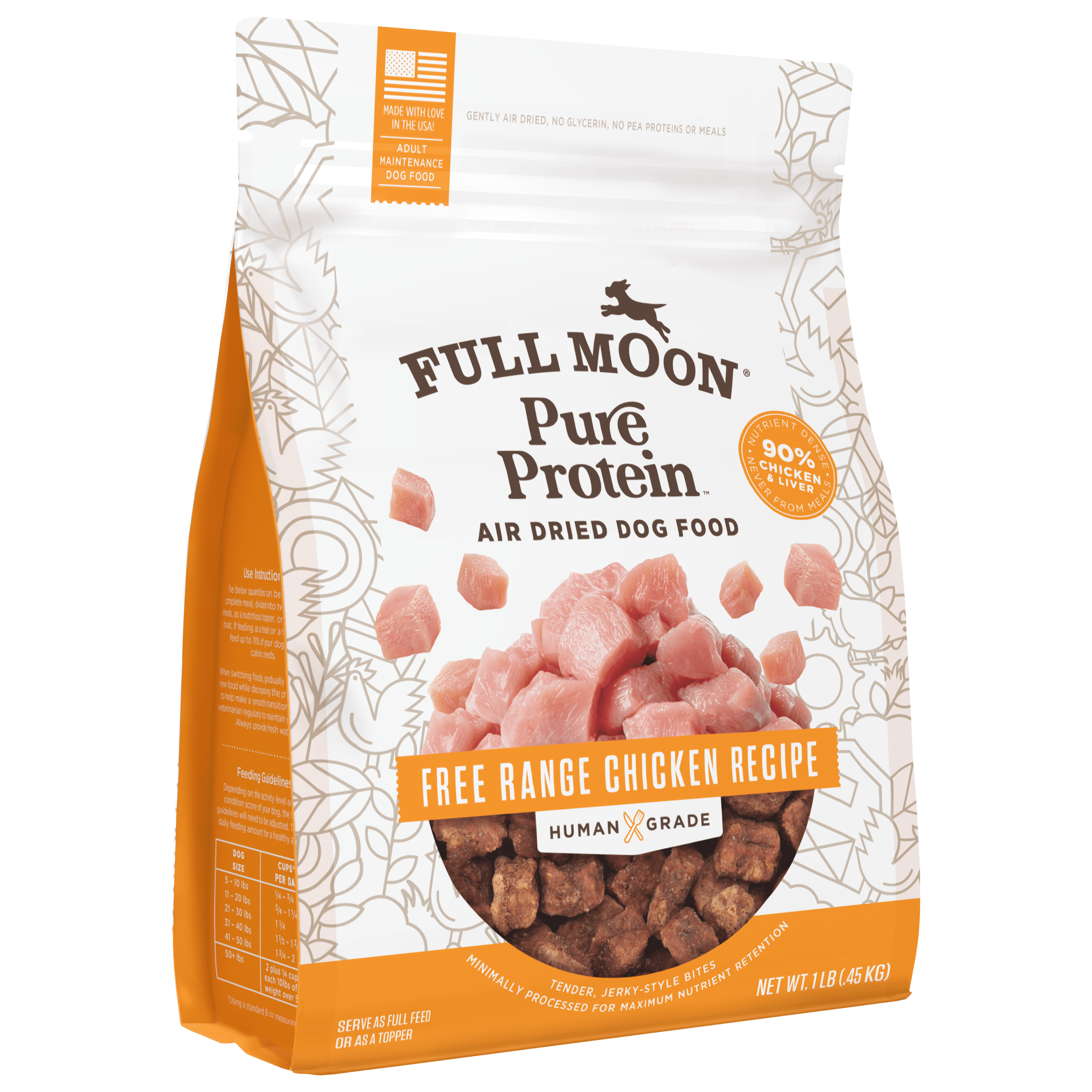 (5 pack) Full Moon Air Dried Chicken Dog Food (Premium Feed, 16 Ounces)