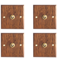 thumbnail image 1 of 4X 86 Type Solid Wood Panel Switch Wall Light Retro Brass Toggle Switch Wood Grain Electrical Switch Socket 1- Switch, 1 of 5