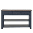 thumbnail image 5 of Tcbosik Console Table with Open Shelves and 3 Storage Drawers, Farmhouse Sofa Table, Accent Table for Entryway, Hallway, Foyer, Living Room, Space Saving, Navy Blue, 5 of 11