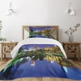 thumbnail image 3 of Ambesonne City Quilted Bedspread Set 2 Pcs, North Carolina America, Twin Size, Multicolor, 3 of 6
