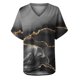 thumbnail image 5 of Blusa estampada elegante con cuello en V manga corta camiseta suelta Tops OAVQHLG3B Store lin121212, 5 of 5