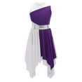 thumbnail image 3 of inlzdz Praise Dance Dress for Girls Sleeveless Liturgical Worship Overlay Dance Costume Purple 12, 3 of 6