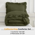 thumbnail image 7 of ANGENIA California King Comforter Sets Olive Green, 3 Pieces Farmhouse Shabby Chic Oversized Ruffle Bedding Comforter Sets, All Season Soft Lightweight Microfiber Bed Set, 7 of 7