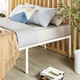 thumbnail image 4 of Mellow 18" Metal Platform Bed Frame with Heavy Duty Steel Slats, White, King, 4 of 11