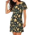 thumbnail image 2 of Balery Octopuses And Leaves Camisón de manga corta con cuello redondo para mujer, cómodo y elegante., 2 of 6
