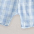 thumbnail image 4 of HCNTES Toddler Baby Boy Clothes Summer Short Sleeve T Shirt Boy Shorts 2Pcs Plaid Outfit Cute Infant Boys Clothes, 4 of 5