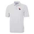 thumbnail image 2 of Men's Cutter & Buck Gray Louisville Bats Big & Tall Virtue Eco Pique Stripe Recycled DryTec Polo, 2 of 3