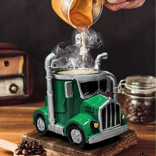 Xihbxyly Taza de Café con Diseño de Camión, Hecha a Mano, Regalo Perfecto para Camioneros, Cerámica Duradera, Uso Diario En Casa o En La Carretera, Ideal para Amantes de Los Camiones.