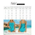 thumbnail image 6 of Sidefeel Women Sexy Ruched Padded Tankini Set Fashion Solid Color Padded Swim Top and Bottoms Bathing Suit Sky Blue XL 16-18, 6 of 8