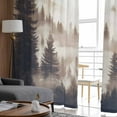 thumbnail image 4 of ERUNPONLY Black Forest Sheer Curtains 72 Inch Length 2 Panels Set, Silhouettes Foggy Grey Pine Tree Cabin Voile Window Treatment Curtains Sheers Drapes for Bedroom/Living Room/Kitchen 52"x72"x2, 4 of 7
