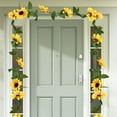 thumbnail image 5 of Sunflower Vines Fake Flowers, 225cm Artificial Sunflower Decorative Rattan for Indoor Outdoor Wall Mounted, Yellow Plastic Flower Strips for Wedding Backdrops, Living Rooms, Offices, and Events, 5 of 6