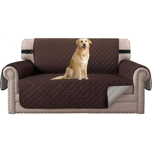 Reversible Quilted Chair Cover Water Chair Slipcover Furniture Protector Washable Chair Couch Cover with Elastic Strap for Kids Dogs Pets(Armchair Grey/)
