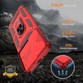 thumbnail image 2 of for Samsung Galaxy S21 FE Case with Anti-Explosion Screen Protector, Build in 360° Rotating Ring Kickstand [Military Grade] Protective Case for Galaxy S21 FE 5G, Red, 2 of 13