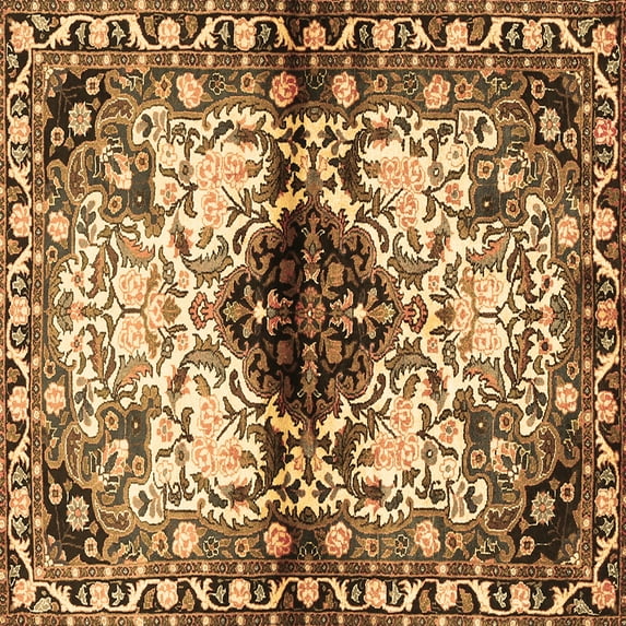 Ahgly Company Indoor Square Persian Brown Traditional Area Rugs, 5' Square