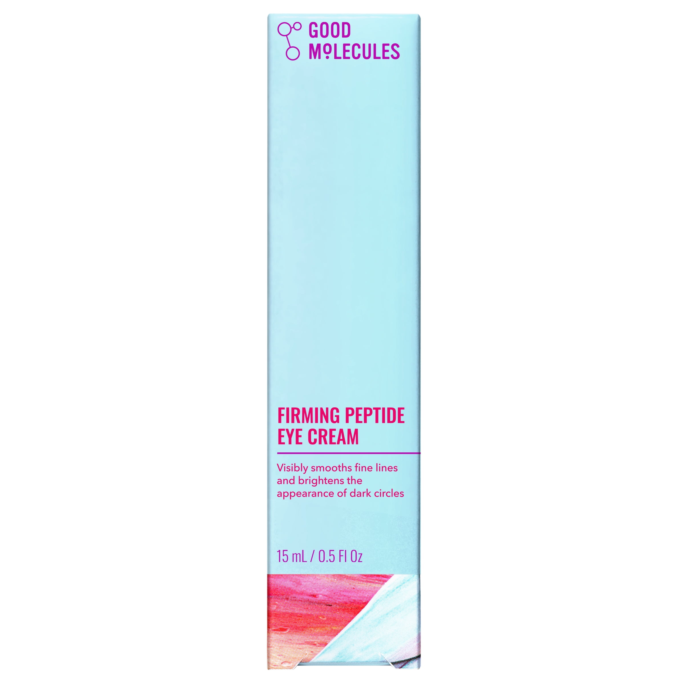 Good Molecules Firming Peptide Eye Cream - Formulated with Peptides, Bakuchiol, & Algae Complex to Target Fine Lines, Wrinkles, & Dark Circles, Skincare for Face, 0.5 fl oz