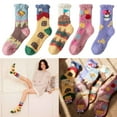 thumbnail image 2 of Milue Cartoon Socks Women Cute Colorful Fleece Warm Funny Socks Home Floor Sleeping, 2 of 21