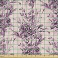 thumbnail image 2 of Ambesonne Floral Fabric by the Yard Upholstery, Hydrangeas and Roses Retro, 10 Yards, Pale Purple and Soft Pink, 2 of 5