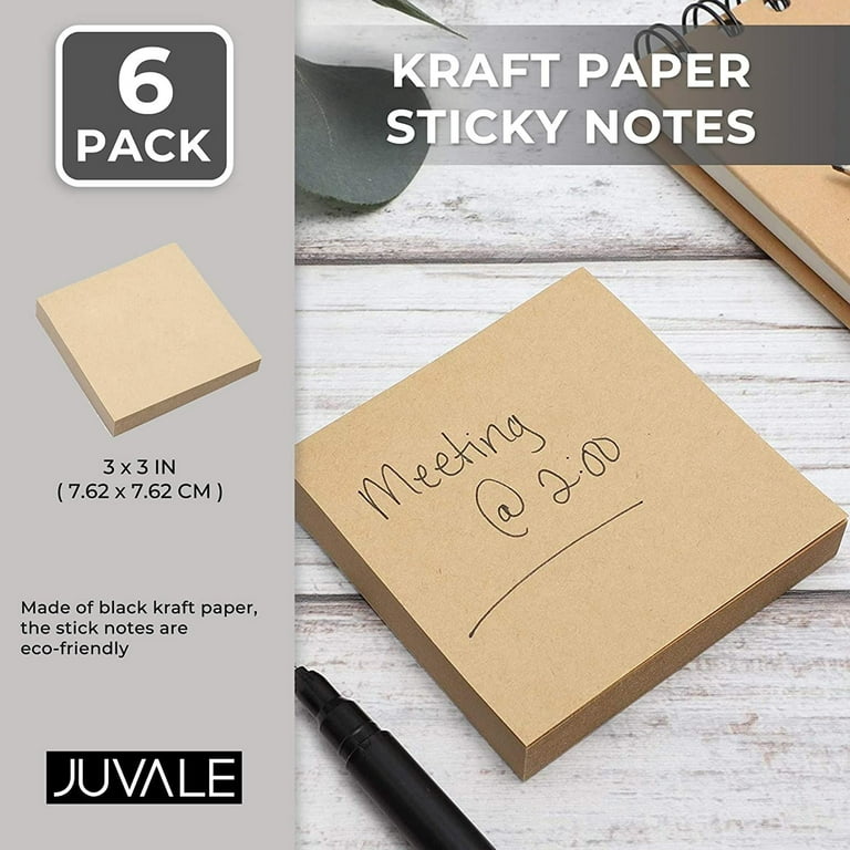 Kraft Sticky Notes, 3x3, Kraft Paper Sticky Notes, Sticky Note