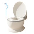 thumbnail image 5 of Kokiya Baby Potty Toilet Compact Size with Spilling Guard Infants Toilet Seat Realistic Gray PP Seat, 5 of 9