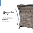 thumbnail image 3 of OC Orange-Casual 2-Piece Outdoor Patio Furniture Wicker Love-seat and Coffee Table Set, with Built-in Storage Bin, Grey Rattan, Navy Blue Cushions, 3 of 8