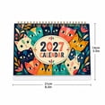 thumbnail image 2 of 2027 Desk Calendar, 8.27 x 5.51 In Large Spiral Bound Monthly Planner with Colorful Cat Art for Home Office Decor, 2 of 7