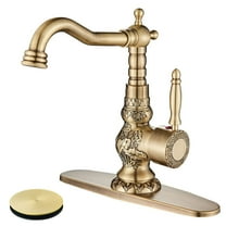 Antique Brass Bathroom Sink Faucet Lavatory Vanity Basin Mixer Faucet with Drain