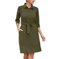 thumbnail image 4 of Lovebay Women's Casual Button Down Shirt Dress V Neck Tunic Blouses Tops with Pockets, 4 of 11